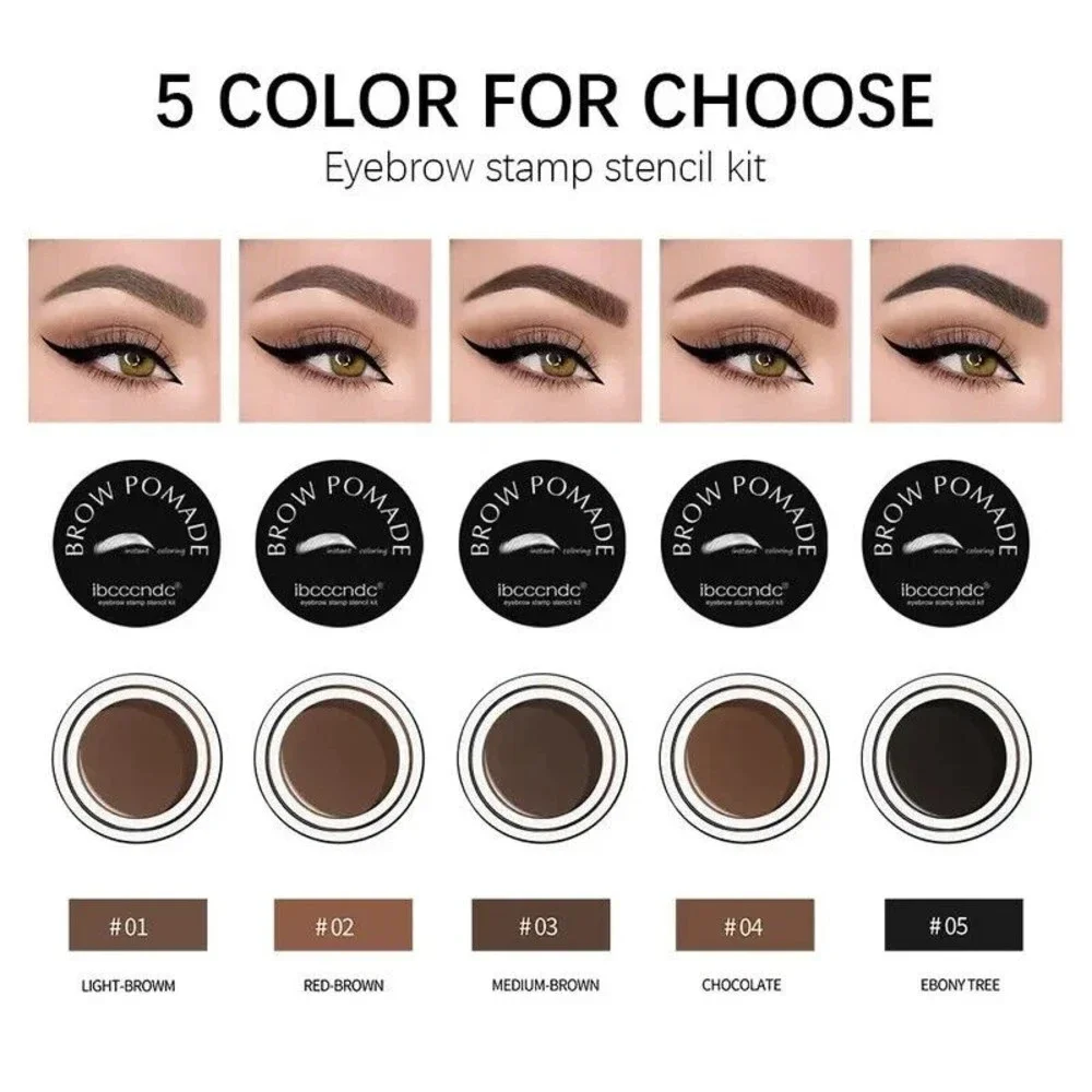 Brow Pomade Eyebrow Stamp Stencil Kit Dark Brown #2 AVP Cosmetics NIB